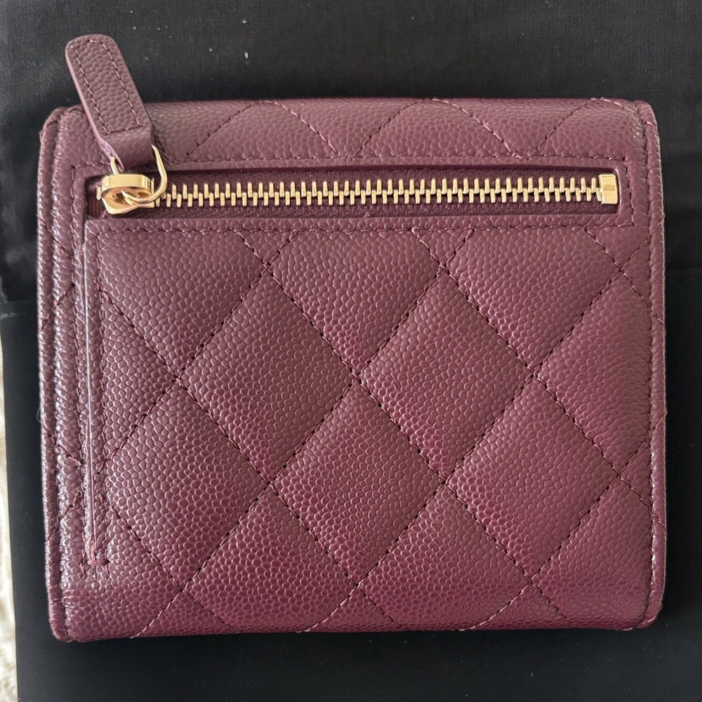 Chanel Plum Quilted Wallet - Picture 2 of 8